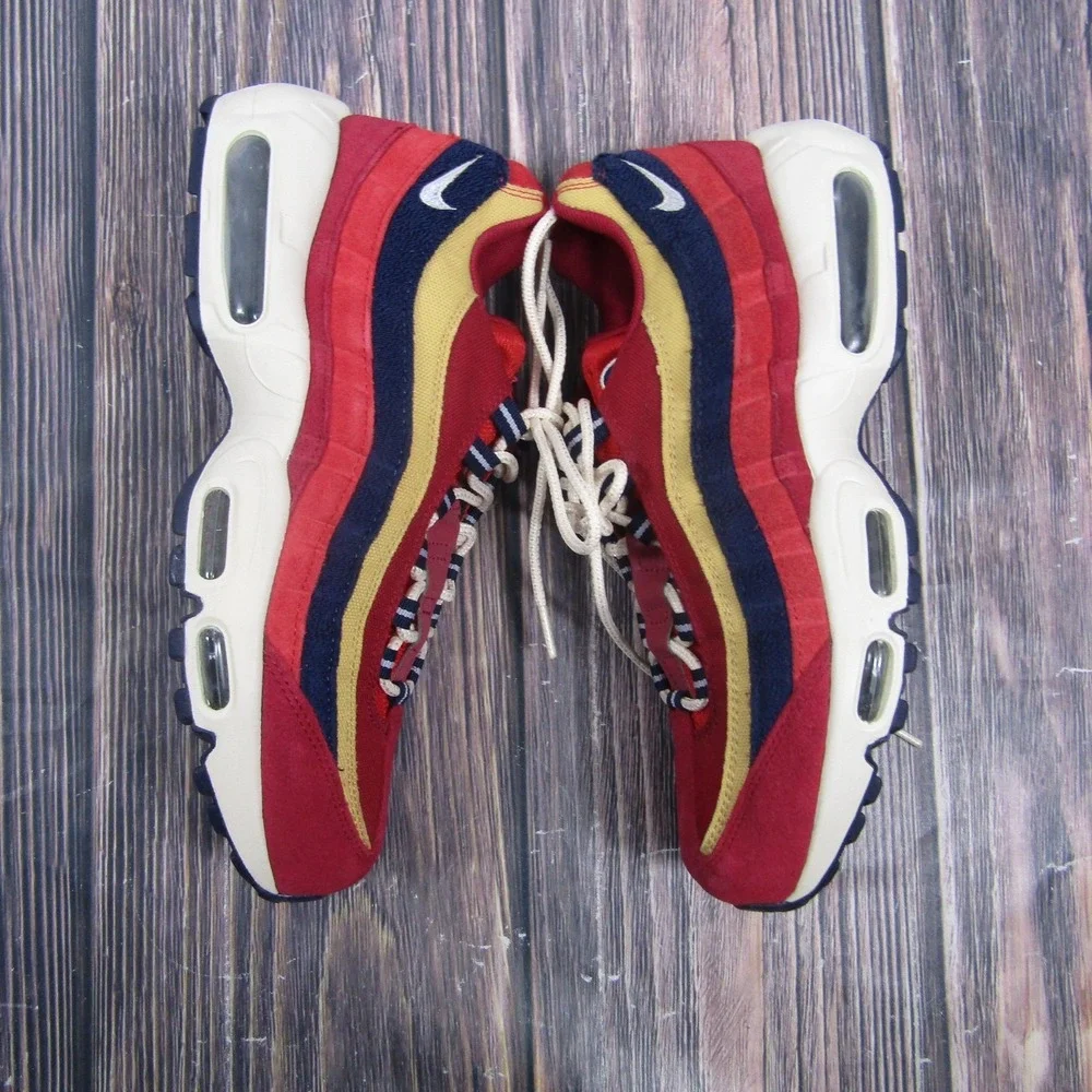 Nike Air Max 95 Shoes Mens Size 8.5 Red Suede Running Casual 538416-603